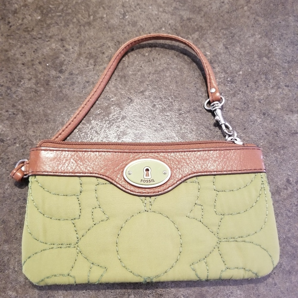 Fossil Key Per Lime Green Wristlet